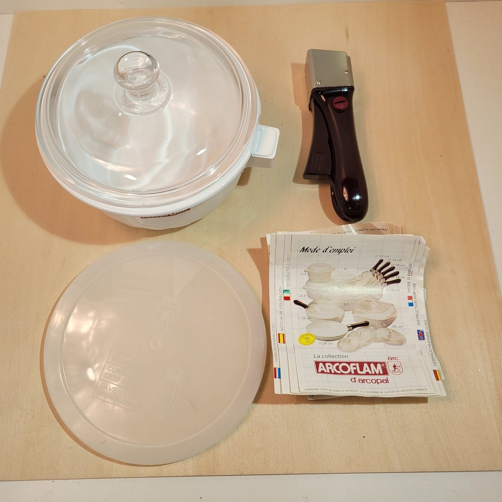 ARCOFLAM d arcopal White‎ Glass Casserole Dish with Lid and Handle